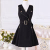 Black Sleeveless Slim Dress with belt - http://chicboutique.com.au