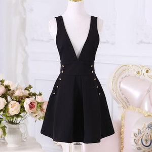 Black Sleeveless Slim Dress with belt - http://chicboutique.com.au