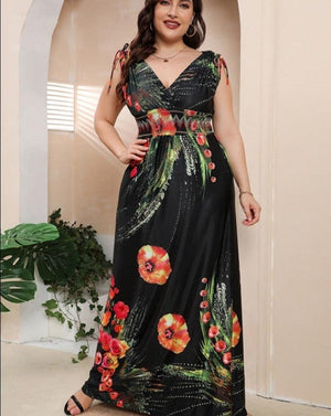 Plus Size Floral Print Maxi Dress - http://chicboutique.com.au