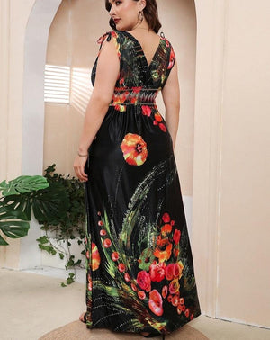 Plus Size Floral Print Maxi Dress - http://chicboutique.com.au