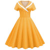 Polka Dot Short Sleeve Vintage A-line Dress - http://chicboutique.com.au