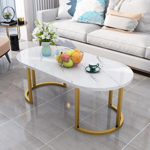 Imitation Marble Luxurious Oval Coffee Table Assorted Colours - http://chicboutique.com.au