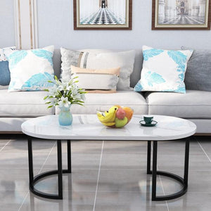 Imitation Marble Luxurious Oval Coffee Table Assorted Colours - http://chicboutique.com.au