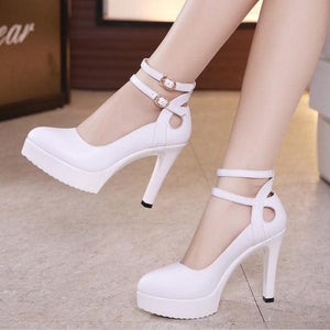 Platform Double Ankle Strap High Heel Pumps - http://chicboutique.com.au