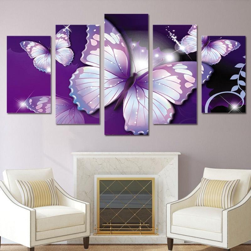 HD Printed purple butterfly Painting Canvas Print Wall art | http://chicboutique.com.au