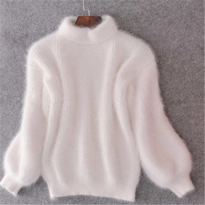 Thick Warm Turtleneck Mohair Lantern Sleeve Pullover - http://chicboutique.com.au
