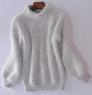 Thick Warm Turtleneck Mohair Lantern Sleeve Pullover - http://chicboutique.com.au