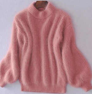 Thick Warm Turtleneck Mohair Lantern Sleeve Pullover - http://chicboutique.com.au