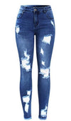 Ultra Stretchy Blue Tassel Ripped Jeans | http://chicboutique.com.au