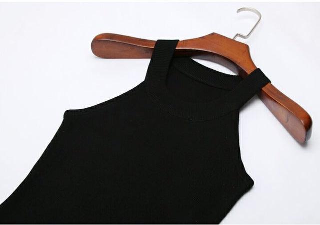 Slim Halter Camisole Body-con Knitted Sleeveless top | http://chicboutique.com.au