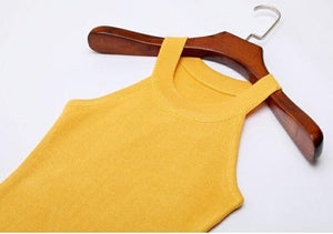 Slim Halter Camisole Body-con Knitted Sleeveless top | http://chicboutique.com.au