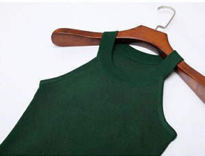 Slim Halter Camisole Body-con Knitted Sleeveless top | http://chicboutique.com.au