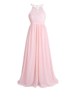 Lace Chiffon Sleeveless Halter Flower Girl Dress Princess Party Dress | http://chicboutique.com.au