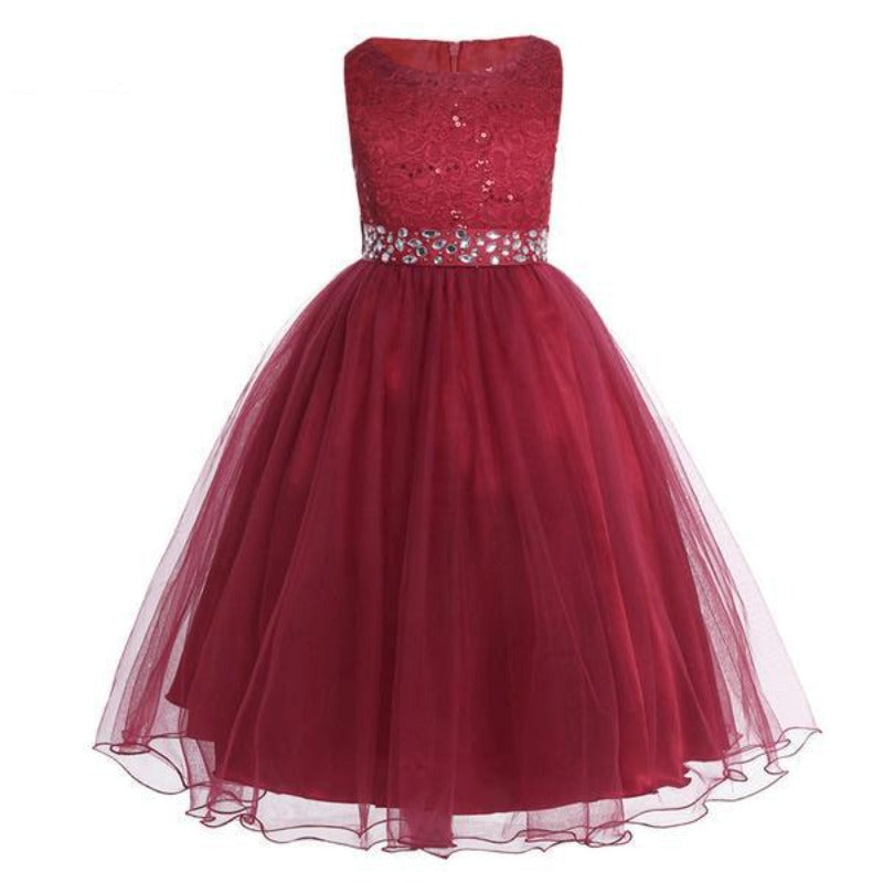 Sequins Lace Mesh Flower Girl Dress Princess Party Dress | http://chicboutique.com.au