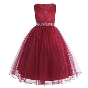 Sequins Lace Mesh Flower Girl Dress Princess Party Dress | http://chicboutique.com.au