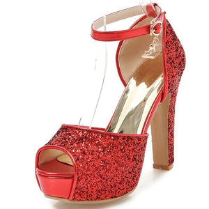 Peep Toe Thick Heel Platform Sandals - http://chicboutique.com.au