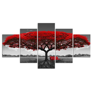 5 panel canvas art tree scenery large wall Art | http://chicboutique.com.au