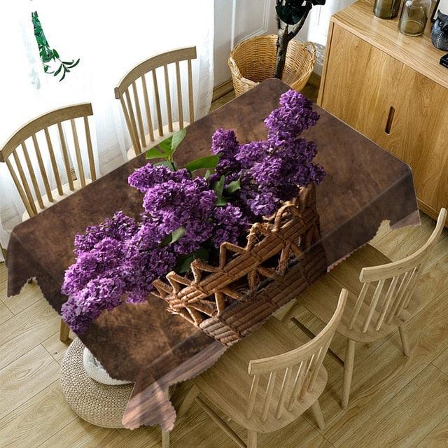 3d Colourful Flower Washable Rectangular Table Cloth - http://chicboutique.com.au