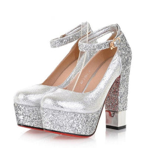 Square Heel with Ankle Strap High Heel Pumps - http://chicboutique.com.au